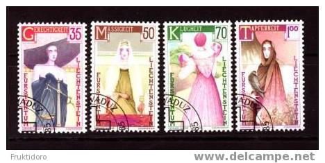 Liechtenstein Mi 871-874 Vier Kardinaltugenden / Four Virtues  - 1985 - Used Stamps