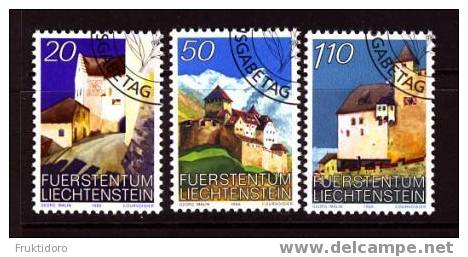 Liechtenstein Mi 896-898 Vaduz Castle - 1986 - Used Stamps