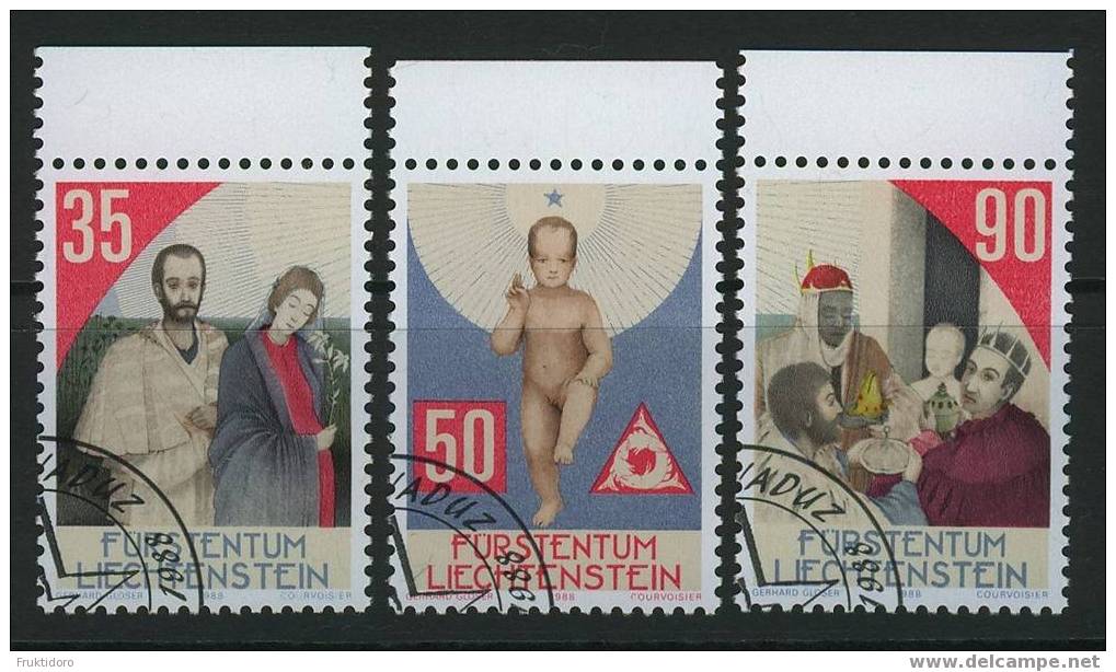 Liechtenstein Mi 954-956 Christmas - Jesus Christ - Holy Family - Three Kings - 1988 - Gebraucht