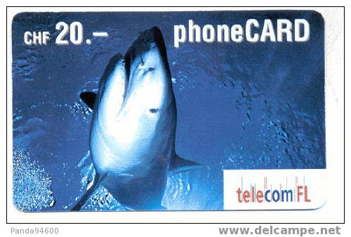 Suisse Phone Card 20 CHF Telecom FL Requin - Poissons