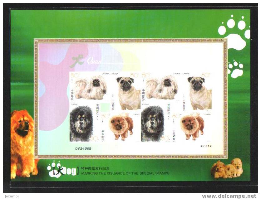 Chine China   2006-6 ** Folder Chien Dog Dans Son Emballage D'origine ( 8 Timbres Autocollants) - Unused Stamps