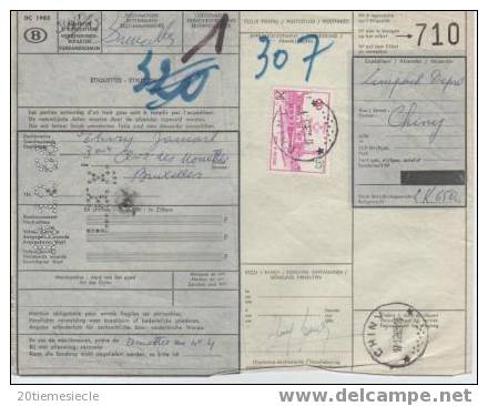 Belgique/Belgie Chiny 1988 C.relais V.Bruxelles Document SNCB                      704 - Cachets à étoiles