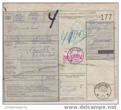 Belgique/Belgie Leglise 1966 C.relais V.c.arrivée Liège  Document SNCB                      706 - Cachets à étoiles