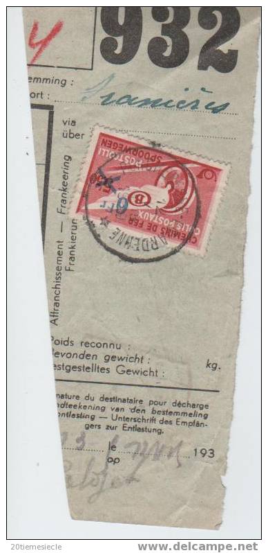 Belgique/Belgie Porcheresse En Ardenne 1963 C.relais Sur Fragment Verso C.Floreffe Document SNCB 708 - Cachets à étoiles