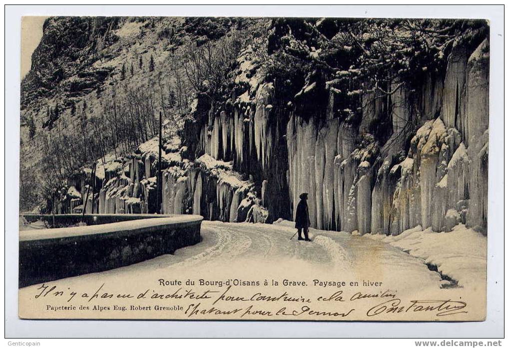 H50 - Route De BOURG-d´OISANS à La GRAVE - Paysage En Hiver (Très Jolie Carte De 1905 - Dos Non Divisé) - Bourg-d'Oisans