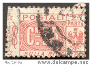 Pays : 247,02 (Italie : Victor-Emmanuel III)  Yvert Et Tellier N°: CP  10 (o) Moitié Droite - Postal Parcels