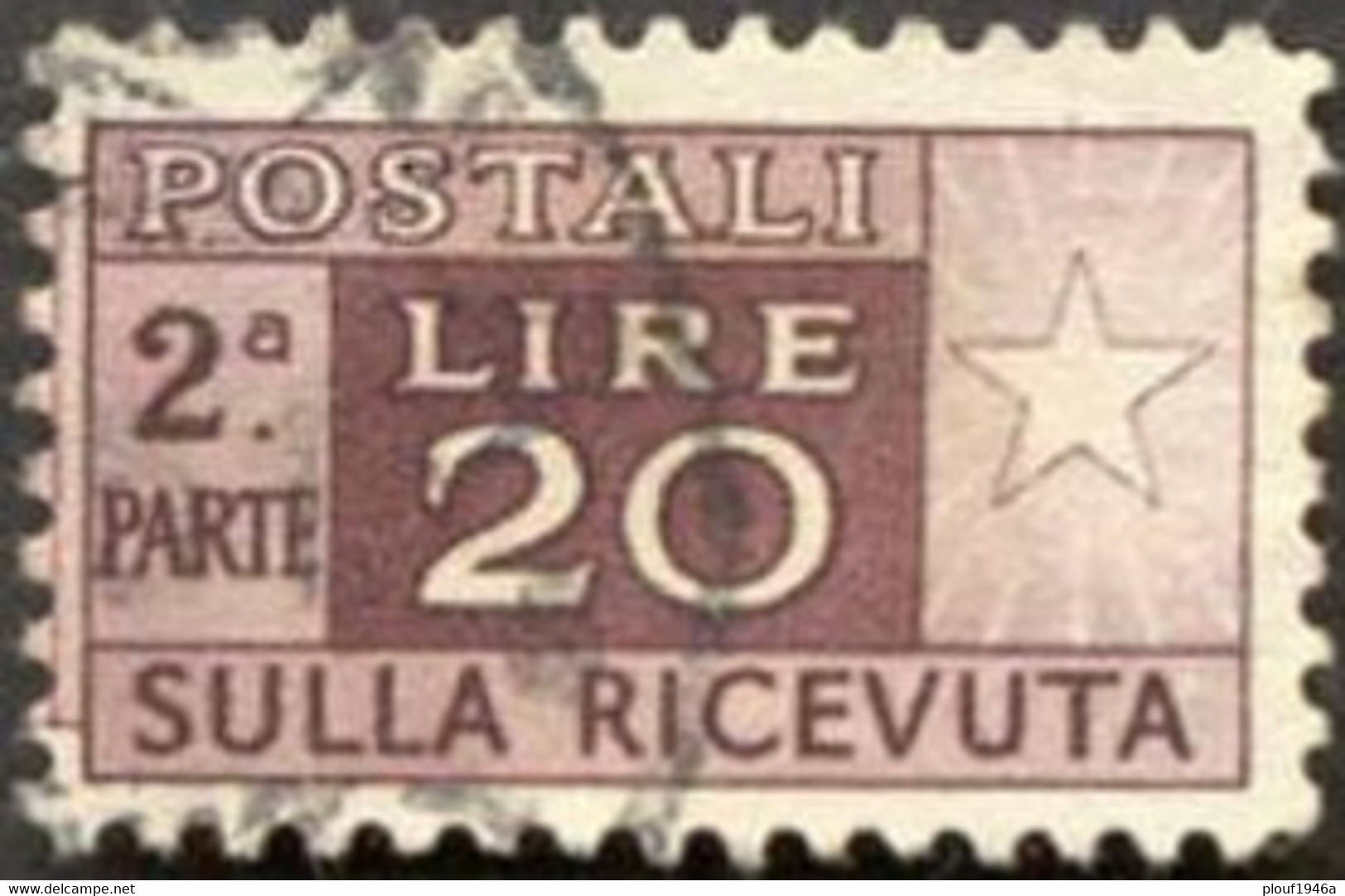 Pays : 247,1 (Italie : République) Yvert Et Tellier N° : CP   60 (o)  Moitié De Timbre Droite - Postpaketten