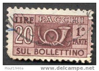 Pays : 247,1 (Italie : République) Yvert Et Tellier N° : CP   75 (o)  Moitié De Timbre Gauche - Paketmarken