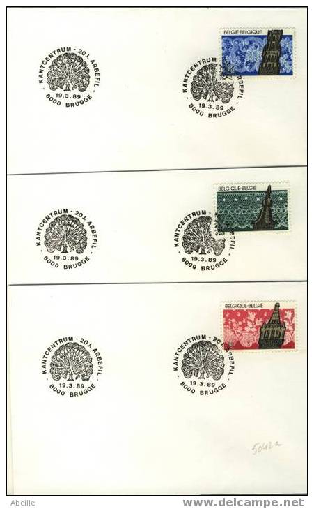 5042  3 LETTRES  BELGE OBL - Textiel