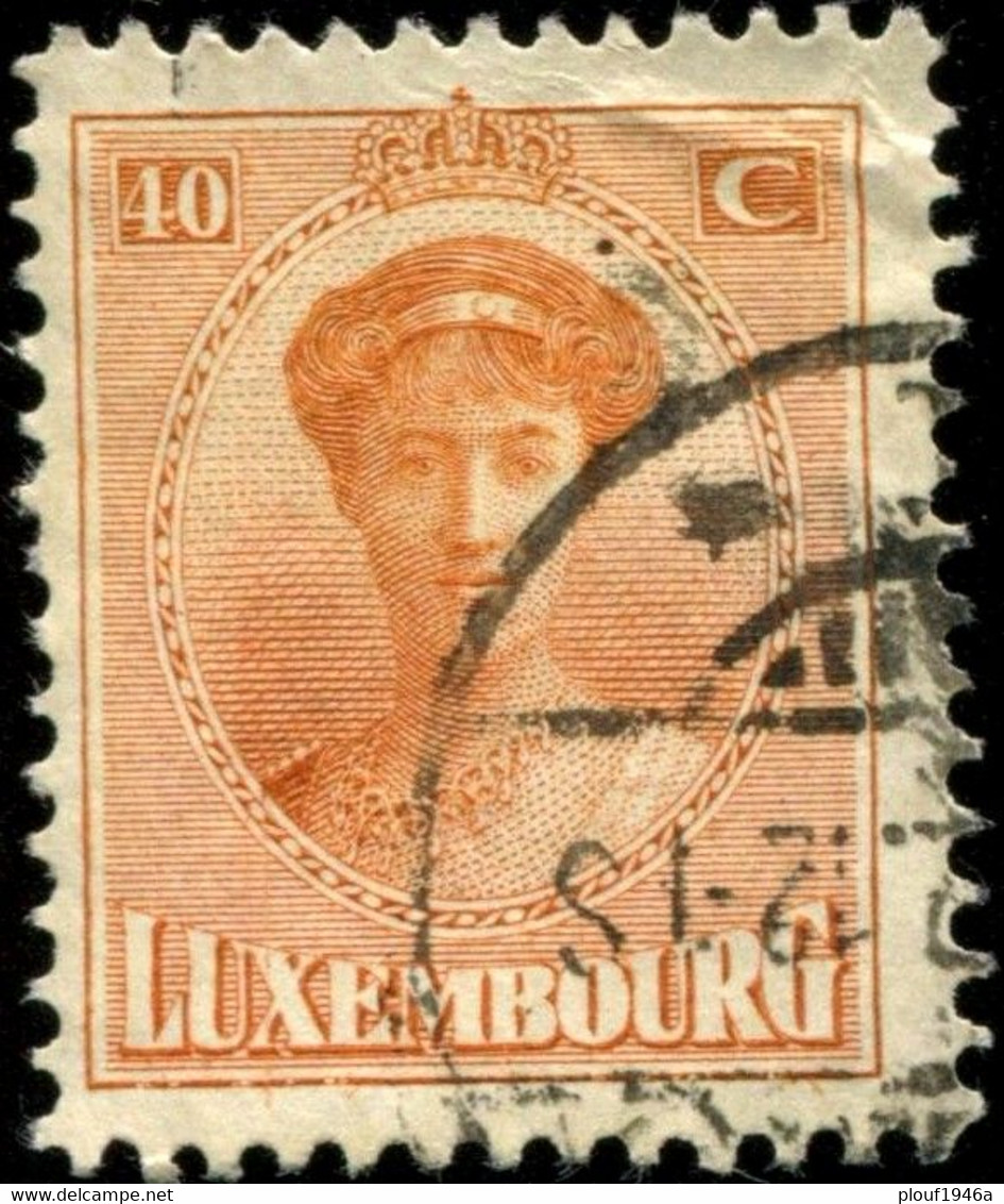 Pays : 286,04 (Luxembourg)  Yvert Et Tellier N° :   128 (o) - 1921-27 Charlotte Voorzijde