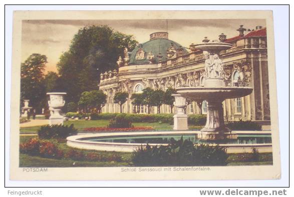D 2863 - Potsdam. Schloss Sanssouci Mit Schalenfontaine - CAk, 1924 Gelaufen - Potsdam