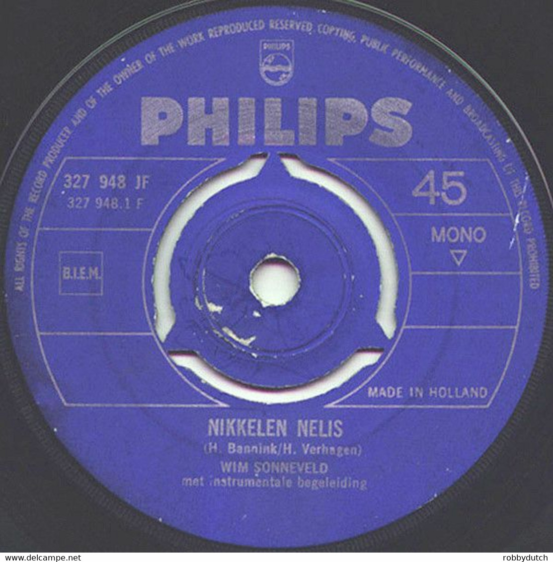 * 7" * Wim Sonneveld - Nikkelen Nelis / Ome Thijs - Humor, Cabaret