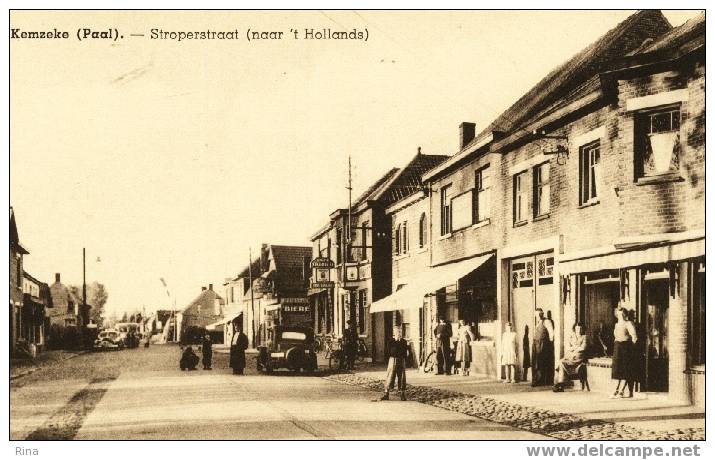 Kemzeke (Paal) -Stroperstraat (naar)'t Hollands) Uitg.Georges Maes Kruideniersw-Textiel Rookart. - Beringen