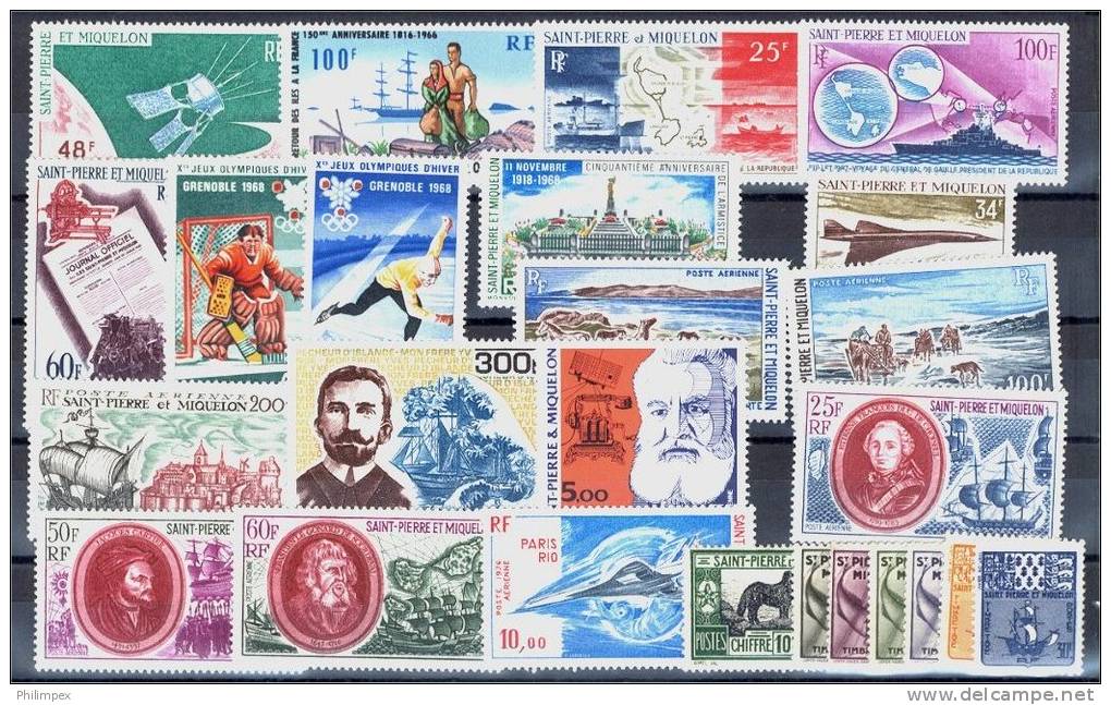 ST. PIERRE & MIQUELON - SUPERB GROUP NEVER HINGED ONLY **! - Collections, Lots & Series