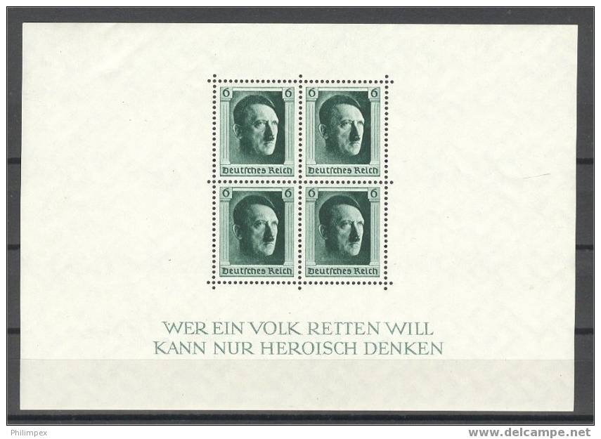 GERMANY, HITLER SHEETLET 1937 NEVER HINGED - Blocks & Sheetlets