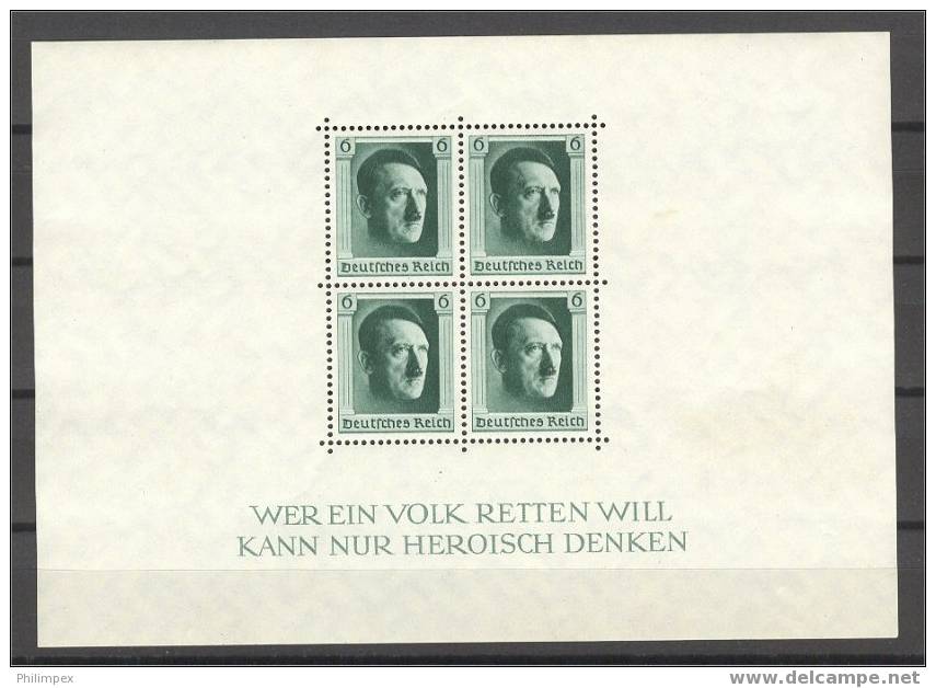 GERMANY, III REICH, HITLER SHEETLET, UNUSED, NEVER HINGED ** - Blocks & Kleinbögen