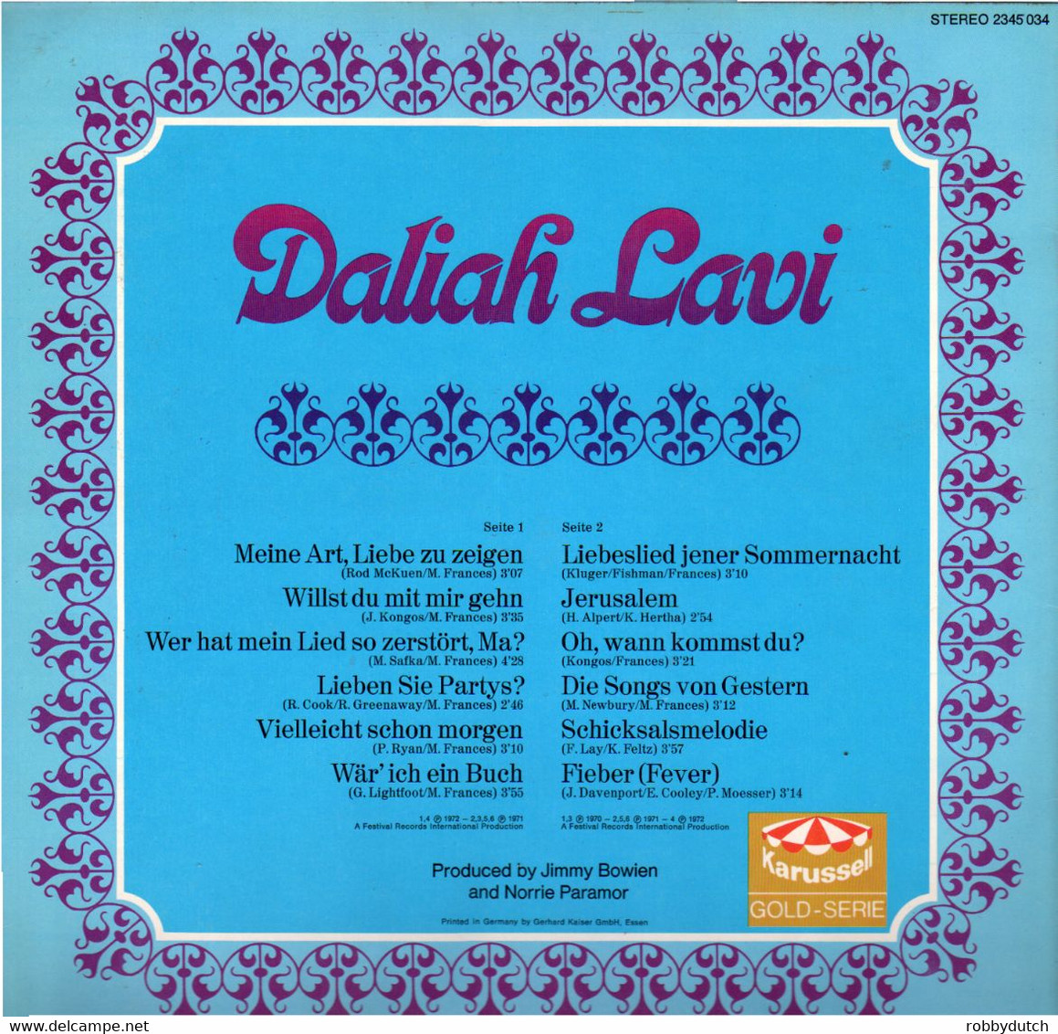 * LP * DALIAH LAVI - SAME On Karussell 2345034 - Other - German Music