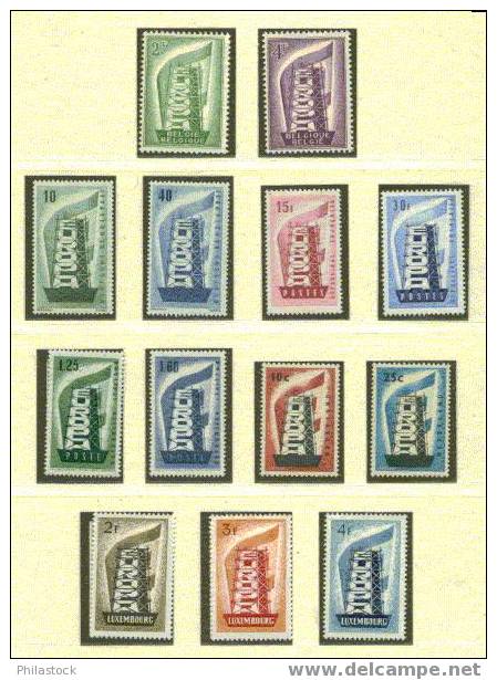 EUROPA 1956 Année Compléte ** Fraicheur Postale. - 1956