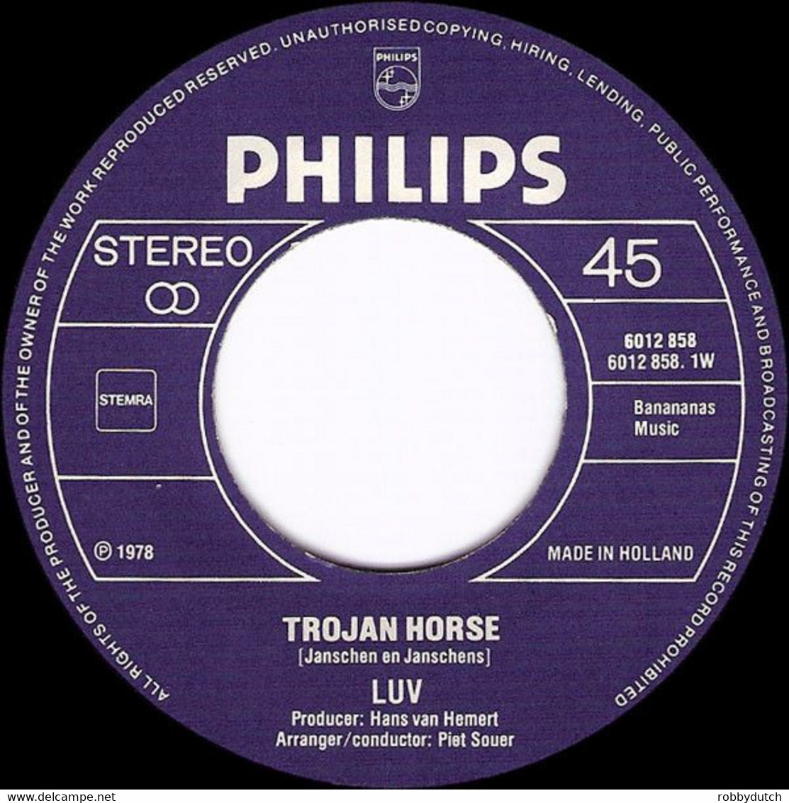 * 7" * LUV' - TROJAN HORSE (Nederpop 1978) - Disco, Pop