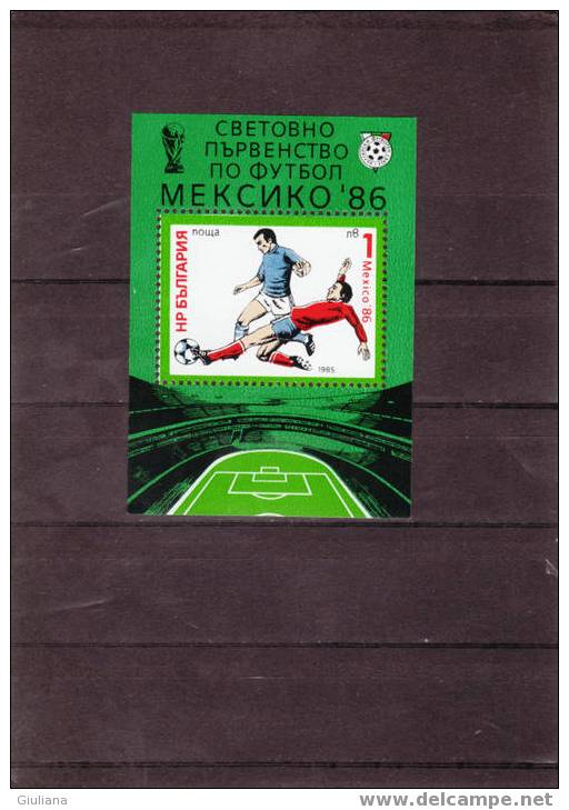 BULGARIA   - Foglietto  N.128**,Yvert, Mondiali Messico 86 - 1986 – México