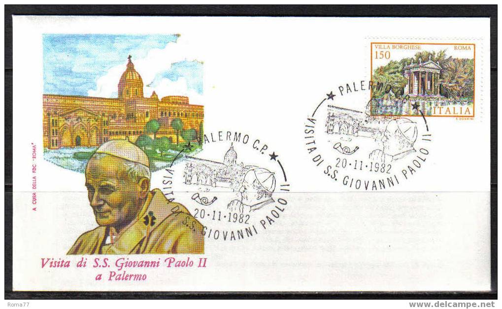 1301 - VATICANO , GIOVANNI PAOLO II : 1982 VIAGGIO A PALERMO - Storia Postale