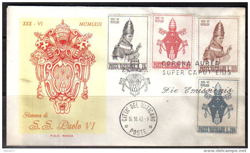 1315 - VATICANO , INCORONAZIONE 16/10/1963 - Covers & Documents