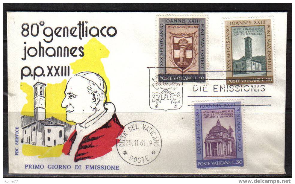 1316 - VATICANO , FDC 80 ANNI DI GIOVANNI XXIII - Cartas & Documentos