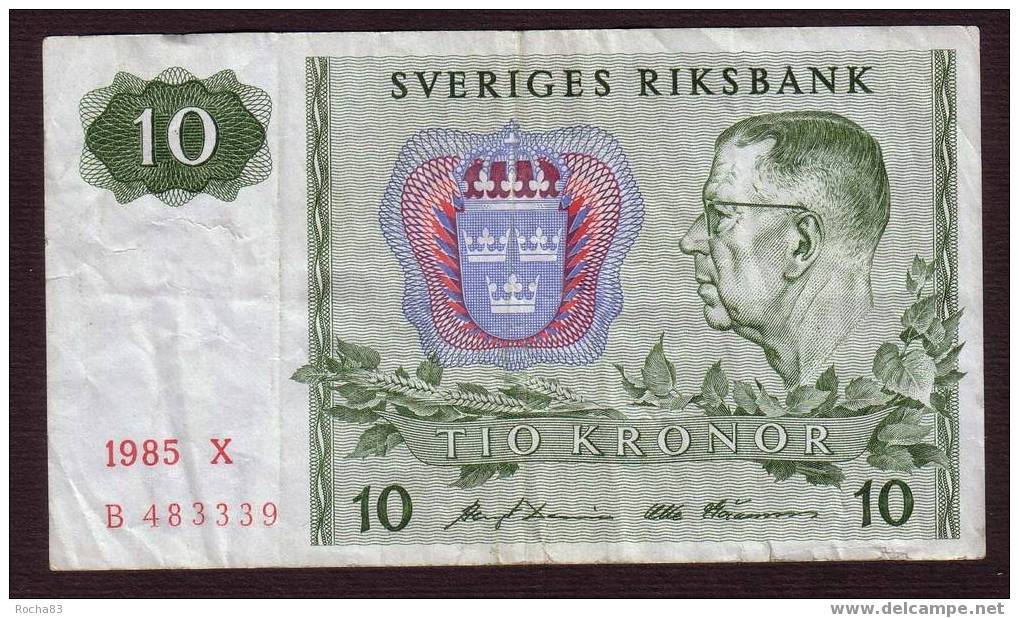 Billet - SUEDE - 10 Kronor  De  1985  -  Pick 52e - Suède