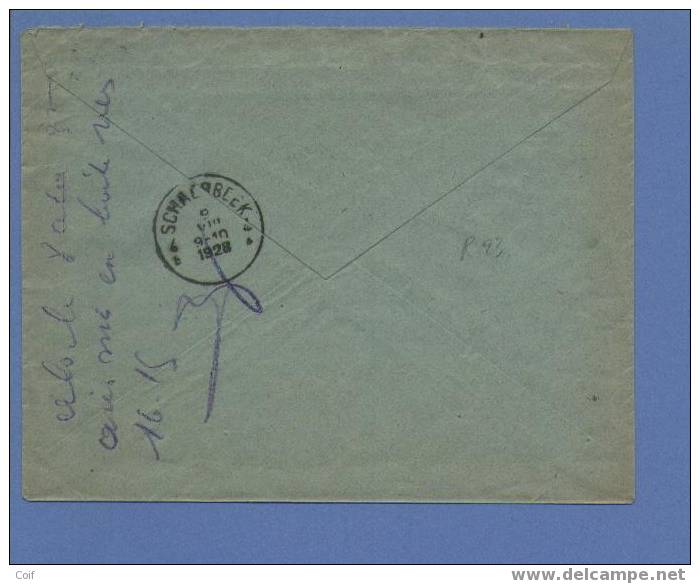 247+257 Op Aangetekende Brief Met Cirkelstempel St-GILLIS (BRUSSEL) Op 8/8/28 Naar Schaerbeek - 1922-1927 Houyoux