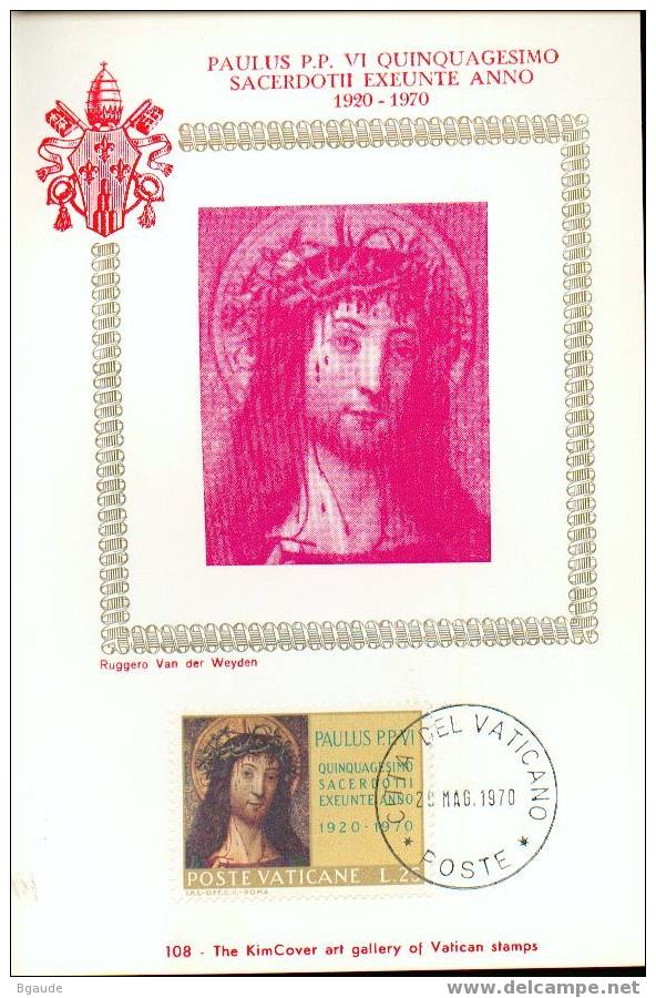 VATICAN CARTE MAXIMUM NUM.YVERT  506 VISAGE DU CHRIST - Maximum Cards