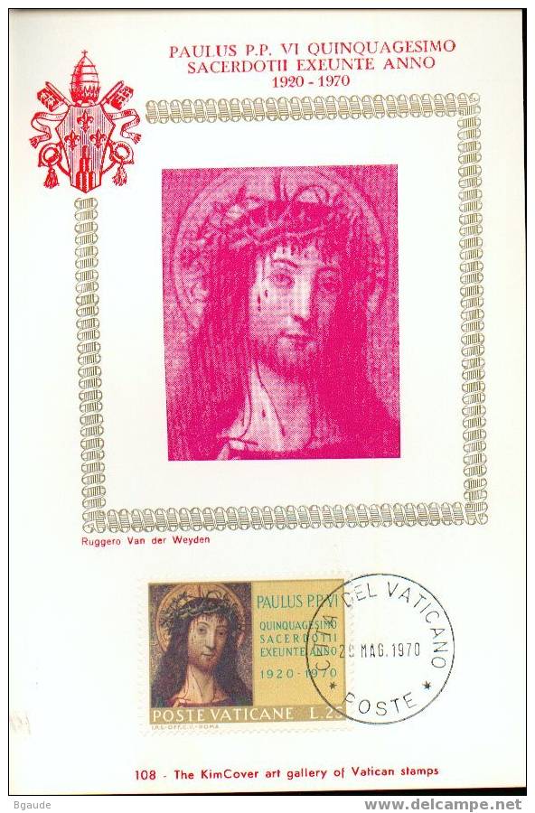 VATICAN CARTE MAXIMUM NUM.YVERT  506 VISAGE DU CHRIST - Cartas Máxima