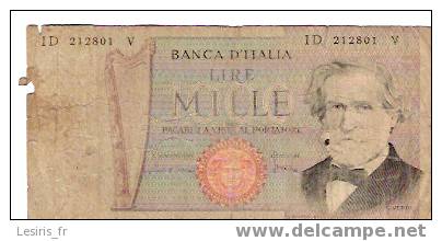 BILLET - BANCA D´ITALIA - 1000 LIRE - ID 212801 V - G. VERDI - 30 MAGGIO 1981 - 28 FEBBRAIO 1969 - 1000 Lire