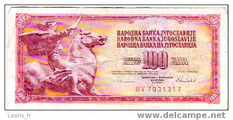 BILLET - 100 DINARA - NARODNA BANKA JUGOSLAVIJE - BEOGRAD 16 - V - 1986 - SOCIJALISTICKA FEDERATIVNA REPUBLIKA JUGOSLAVI - Yugoslavia