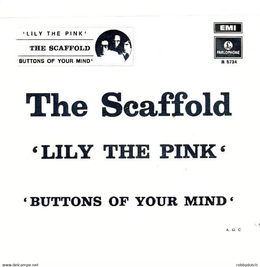 * 7" * THE SCAFFOLD - LILY THE PINK (jukebox Single) Holland 1968 - Disco, Pop