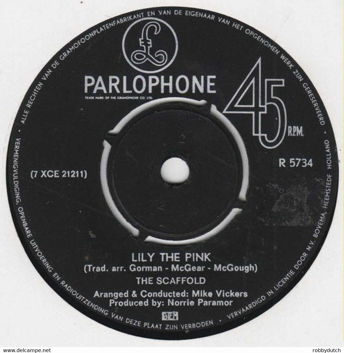 * 7" * THE SCAFFOLD - LILY THE PINK (jukebox Single) Holland 1968 - Disco, Pop