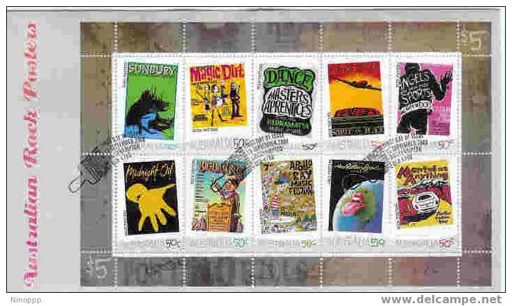 Australia-2006 Rock Music Sheetlet  First Day Cover - Music