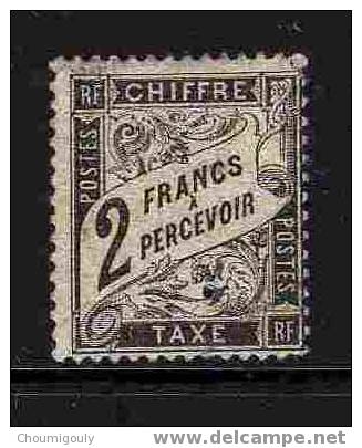 FRANCE TIMBRES-TAXE 1881-92 Y&T 23 "TYPE DUVAL 2F NOIR" NEUF AVEC TRACE DE CHARNIERE X TB - 1859-1959 Nuevos