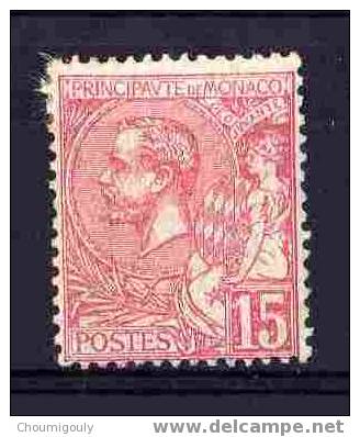 MONACO 1891-94 Y&T 15 "PRINCE ALBERT 1er , 15c ROSE" NEUF AVEC TRACE DE CHARNIERE X TB - Other & Unclassified