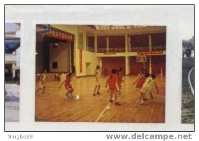 China 2004 High School Advert Postal Stationery Card Indoor Basketball Court - Basketball