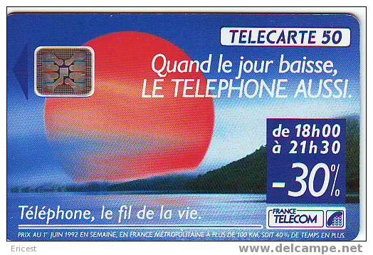 QUAND LE JOUR BAISSE 50U SC4 06.92 ETAT COURANT - 1992