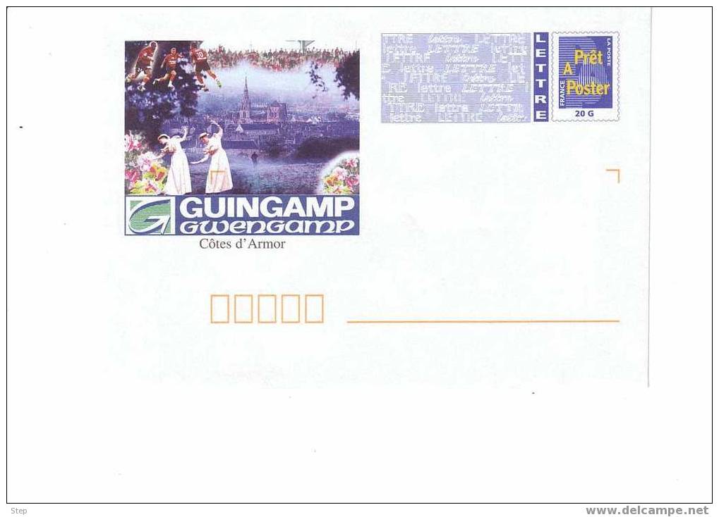 PAP GUINGAMP (COTES D'ARMOR) : DANSE, CATHEDRALE, FLEURS Et FOOTBALL  Format CARRE Vignette "FRANCE 20 G" - PAP: Ristampa/Logo Bleu