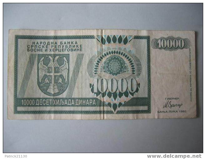 BOSNIE HERZEGOVINE   / 10000  DINARA  PICK 39 - Bosnië En Herzegovina