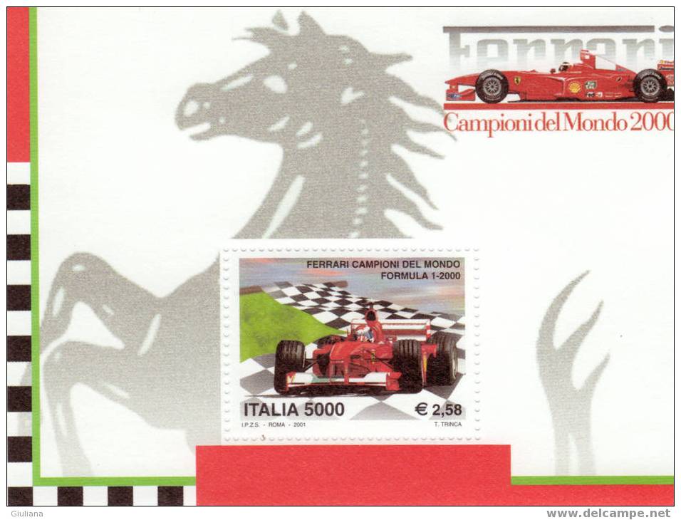 Italia  - Foglietto N 33**,Sassone, Ferrari Xampione Del Mondo - Auto's