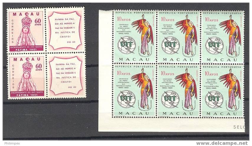 MACAO, NICE GROUP  1951-69, ONLY NEVER HINGED PAIRS/BLOCKS **! - Autres & Non Classés