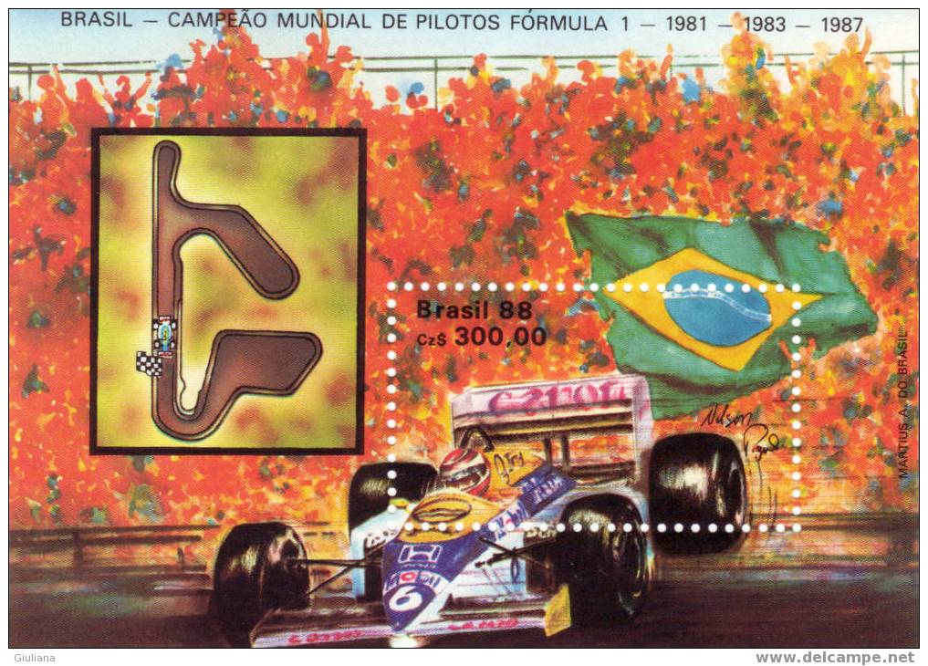 BRASILE - Foglietto N. 72**,Yvert, Brasil Campione 1981-83-87 - Automovilismo