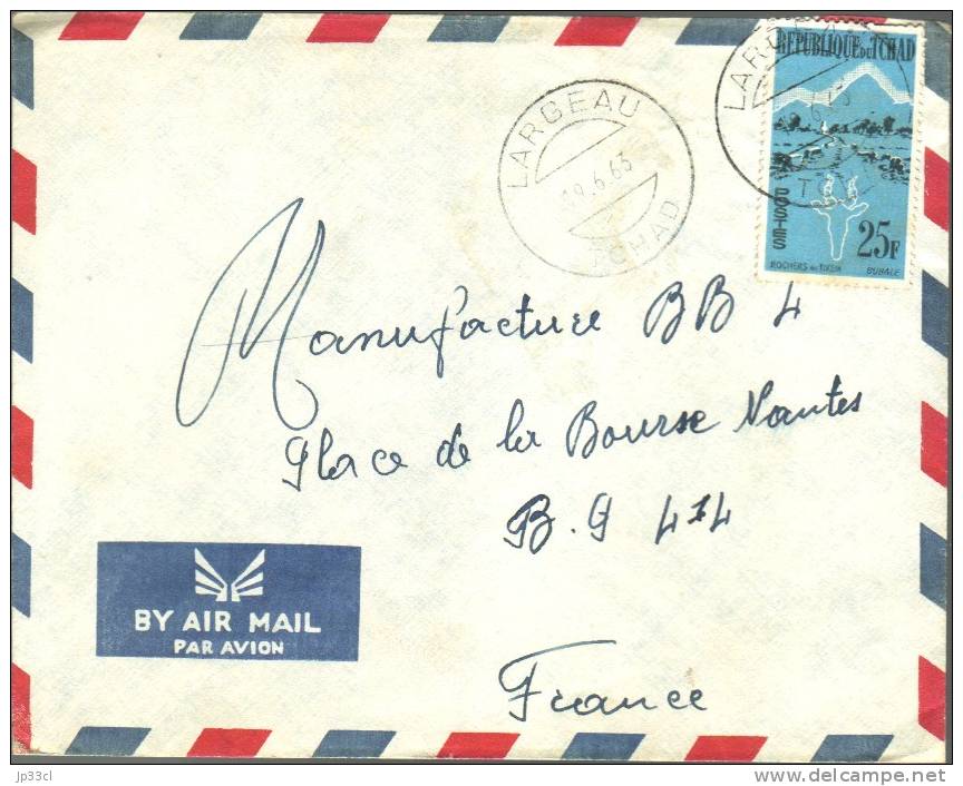 Timbre YT N° 61 Sur Lettre Du 5/8/1963 De Largeau à Nantes - Chad (1960-...)