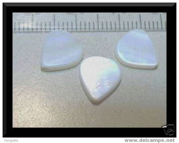 Lot De 5 Perles Coeur En Véritable Nacre Blanche 10 Mm - Parels