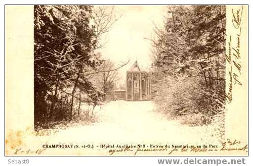 CHAMPROSAY HOPITAL AUXILIAIRE N°9 ENTREE DU SANATORIUM VU DU PARC - Draveil