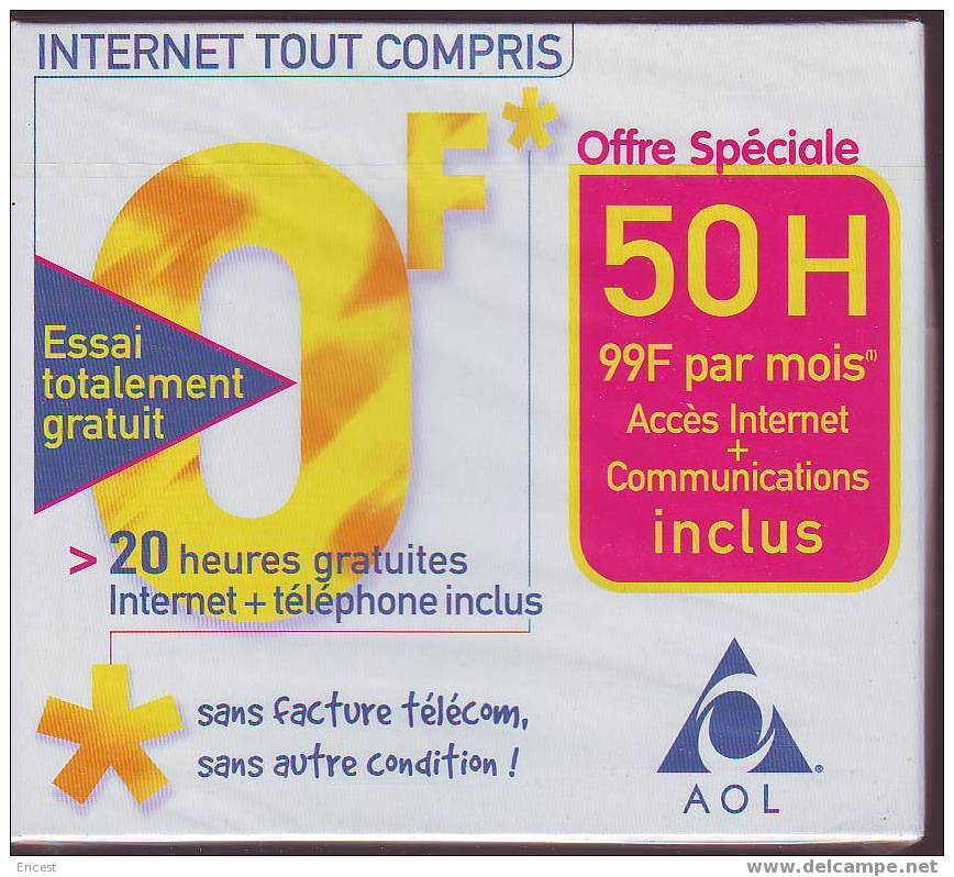 KIT INTERNET AOL OFFRE SPECIALE 50H 99F PAR MOIS (sous Blister) - Kits De Connexion Internet