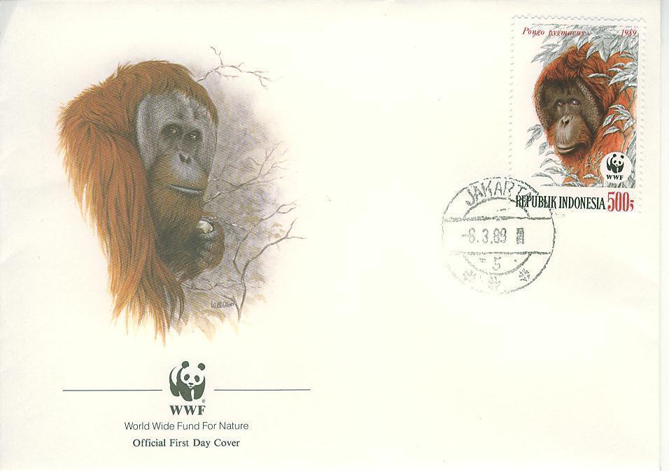 W0231 Orang Outan Indonésie 1989 FDC Premier Jour WWF - Monkeys